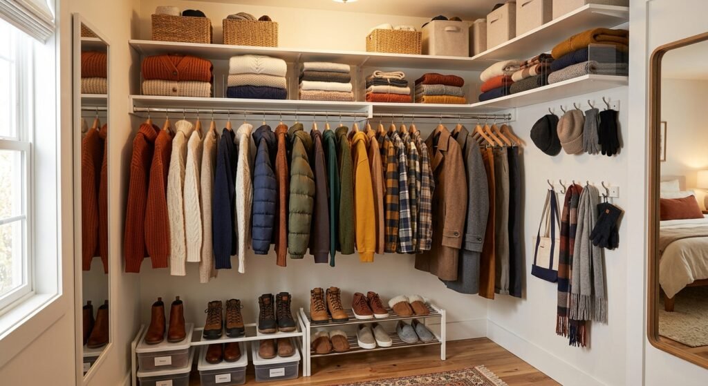 closet organization ideas for fall and winter clothes